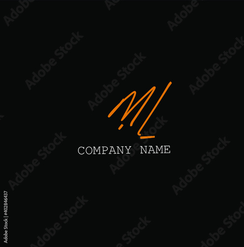 ML handwritten logo for identity