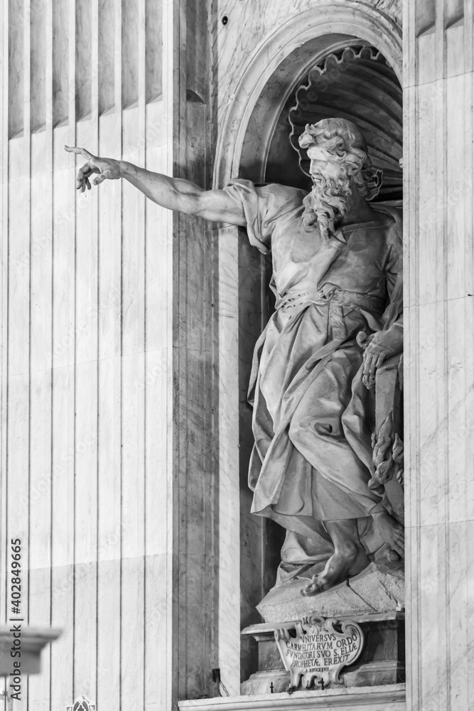 Black and white photo of ancient marble sculpture of a bearded man ...