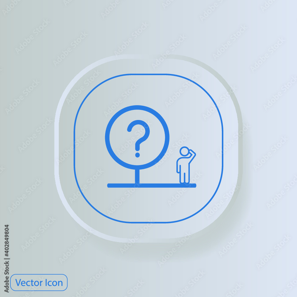 Problems concept line on Square grey Internet Button Original Illustration Problems concept line on Square grey Internet Button Original Illustration