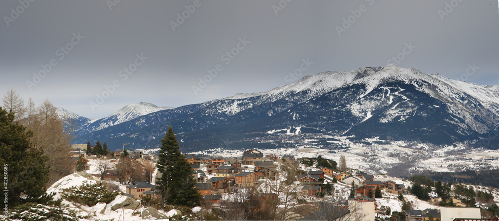 Snowy mountains in south of France, The Pyreneus