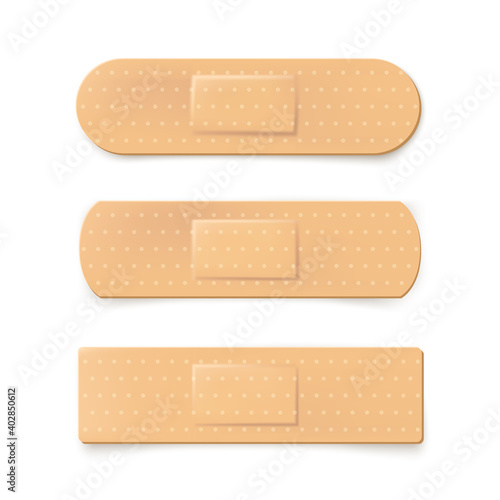 Realistic illustration of plaster bandage. Medical band. Vector
