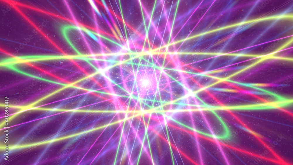 Fototapeta premium Glowing atom structure with light ring