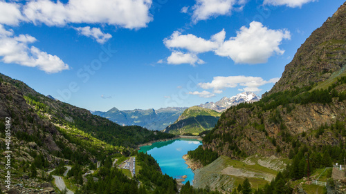 A view of Campomoro lake from Alpe Gera dam