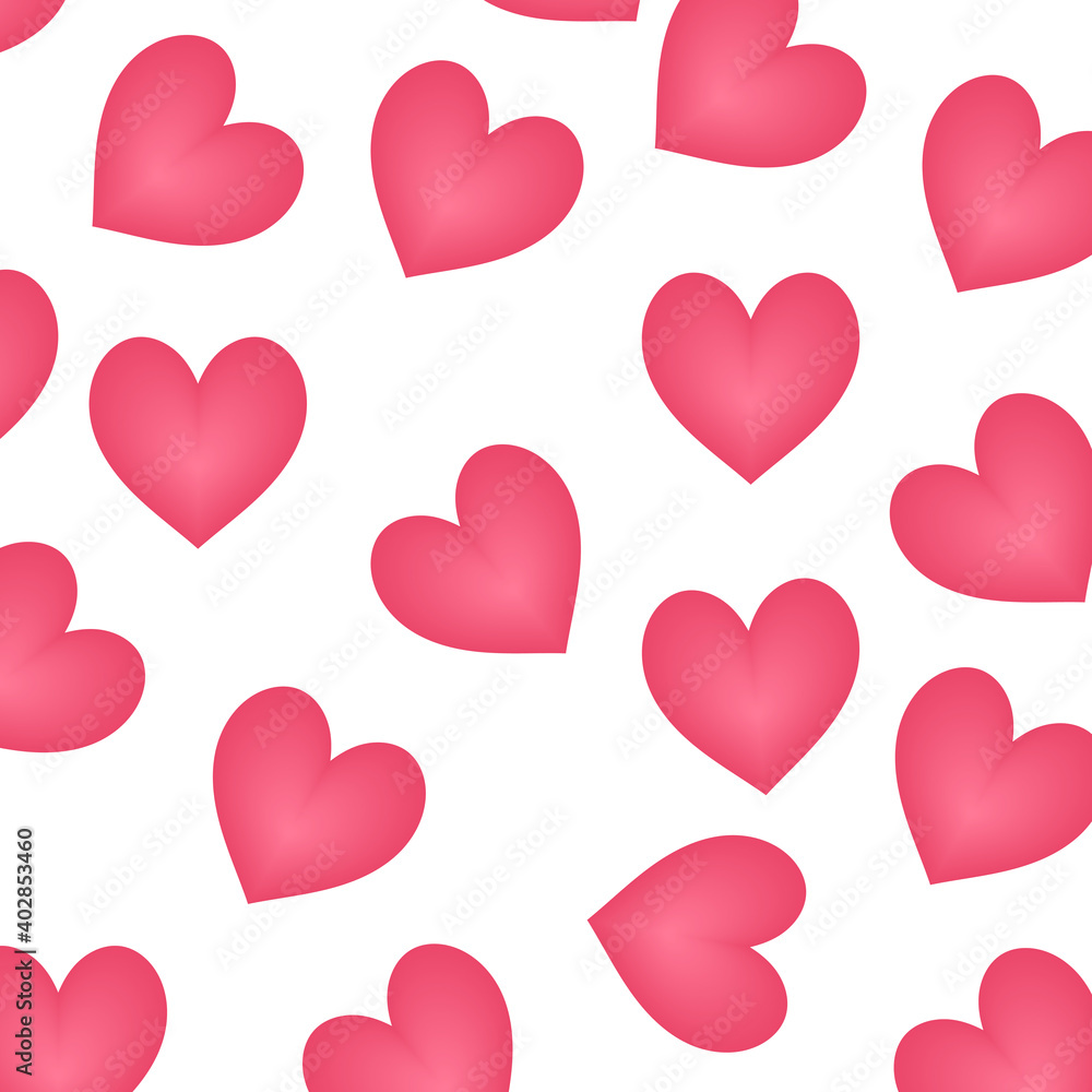 Set of pink valentine hearts