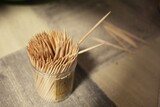 Toothpicks in a cup-type package