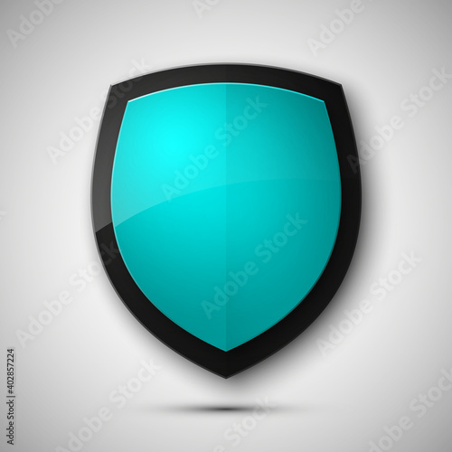 Protected guard shield concept. Safety badge color icon. Privacy colorful banner shield. Security label. Defense tag. Presentation shining sticker shield. Defense safeguard sign illustration