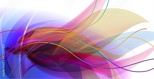 Colorful background with multicolored dynamic lines. Bright gradient background, template for congratulations, cards, etc.