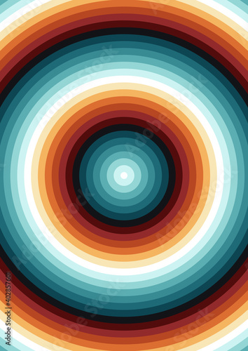 1970s Psychedelic Color Background, Abstract Colorful Circles 