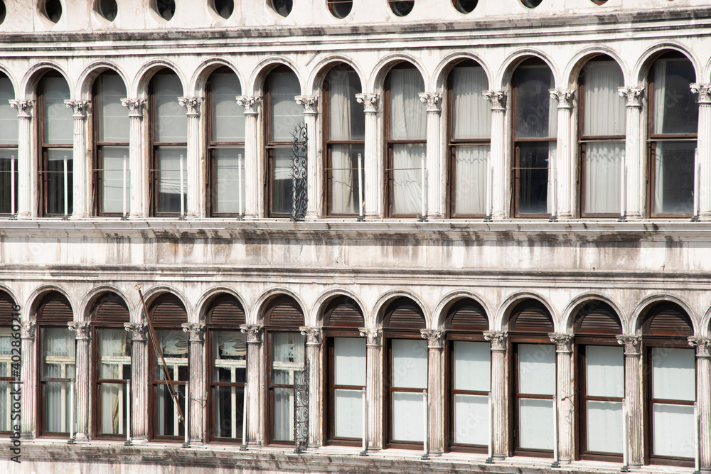 The Procuratie Vecchie, elevation in Piazza San Marco, city of Venice, Italy, Europe