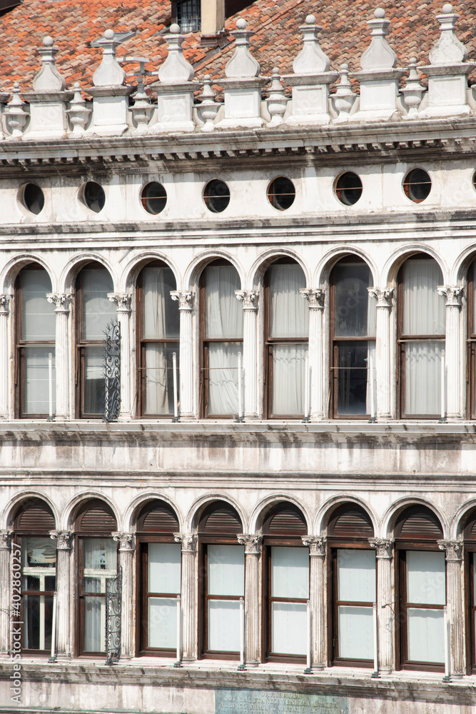 The Procuratie Vecchie, elevation in Piazza San Marco, city of Venice, Italy, Europe