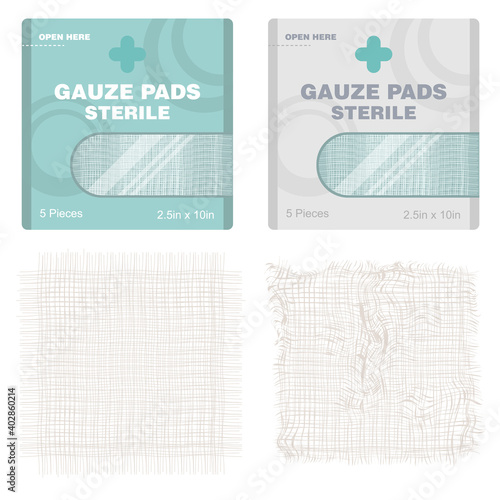 Set of gauzes vector concept medical first aid