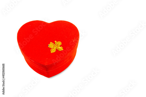 Red heart shaped gift box