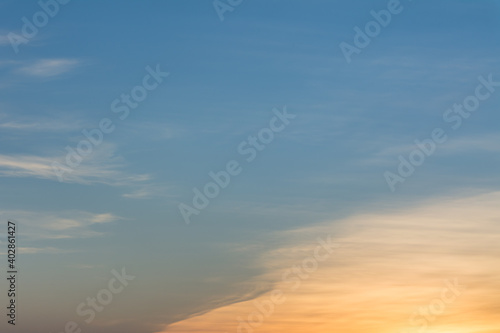 Fototapeta Naklejka Na Ścianę i Meble -  Colorful sky lit by the setting sun.