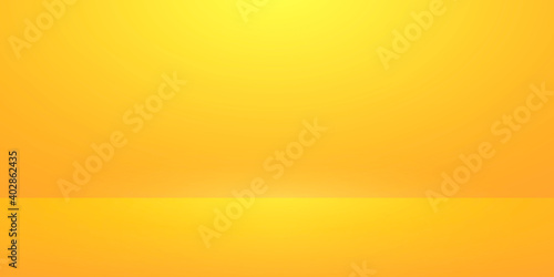 Yellow studio background .Orange gradient.Empty room for product demonstration.Vector illustration.