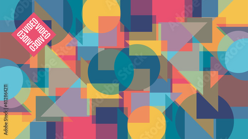 Virtual background for video conferencing. Blocks of different sizes. Geometric figures. Template for courses or webinars