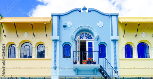 Canvastavla New Zealand, South Island, Christchurch,  old renovated houses in the commercial New Regent Street