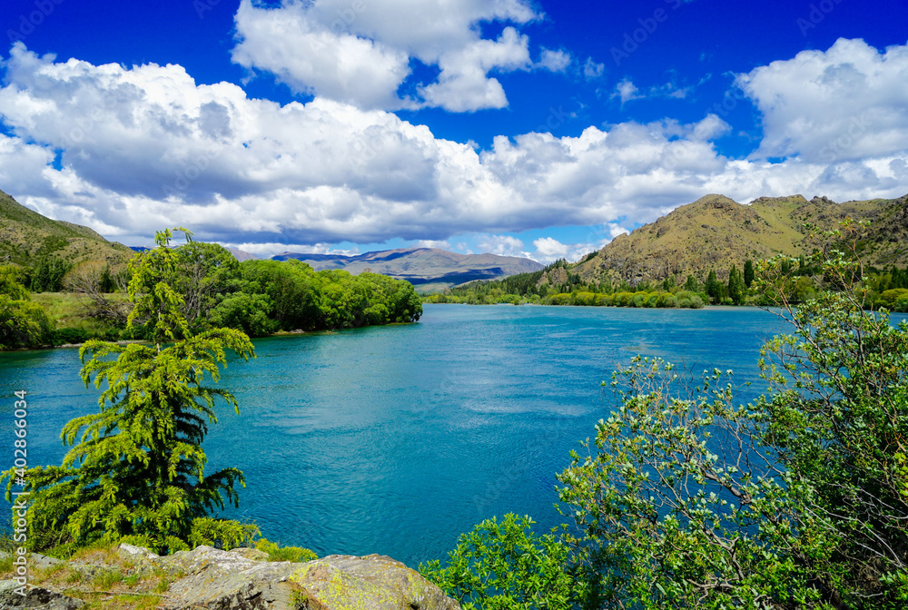 New Zealand, South Island, peaceful Lake Benmore