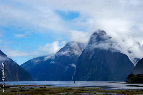 New Zealand, South Island, view on the spectacular Milford Sound.  © Angela Meier