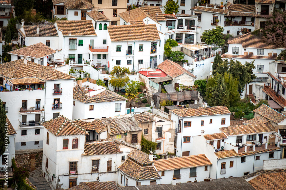 view of the town of granada, spain
