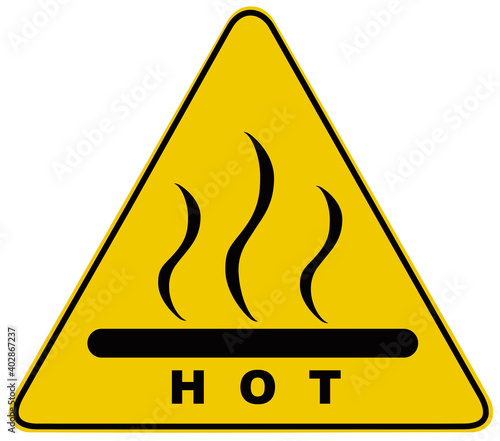 A tringular sign that means :  hot surface photo