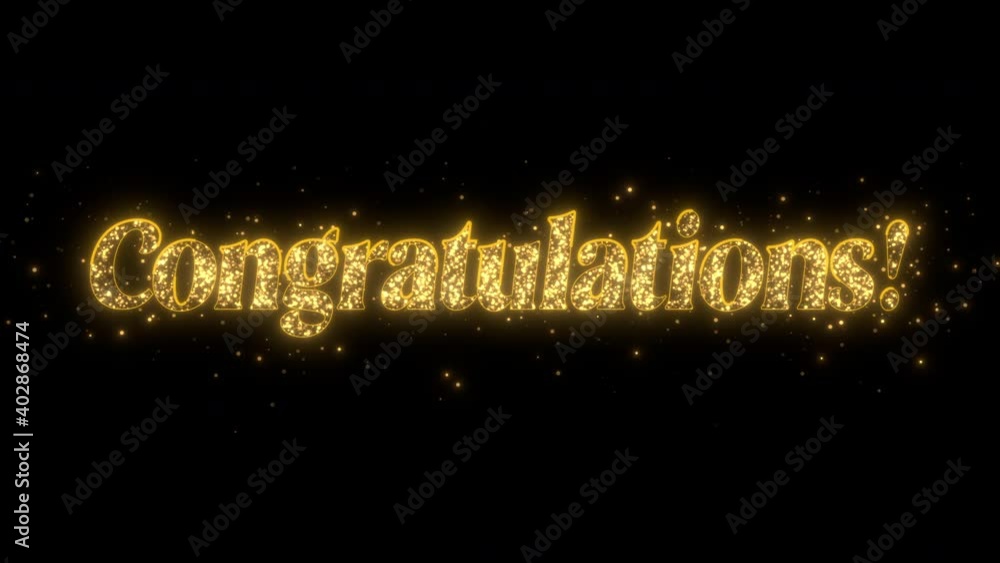 congratulations text animation isolated alpha