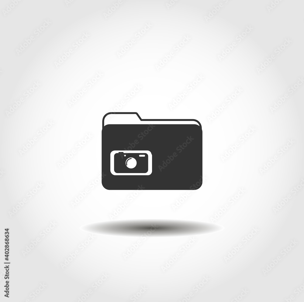 folder with photo files isolated vector icon. camera, media design element folder with photo files isolated vector icon. camera, media design element