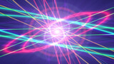 Glowing atom structure with light ring