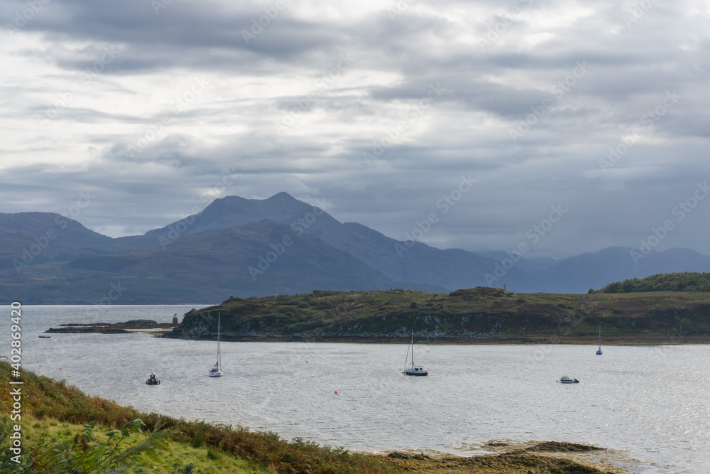 The island Ornsay seen from Isleornsay on Skye