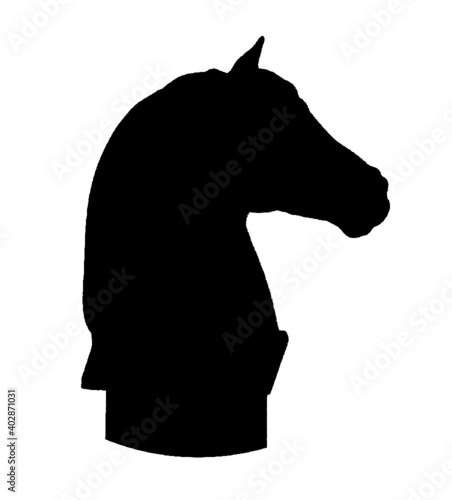 Vector showing the silhouette of a horse head