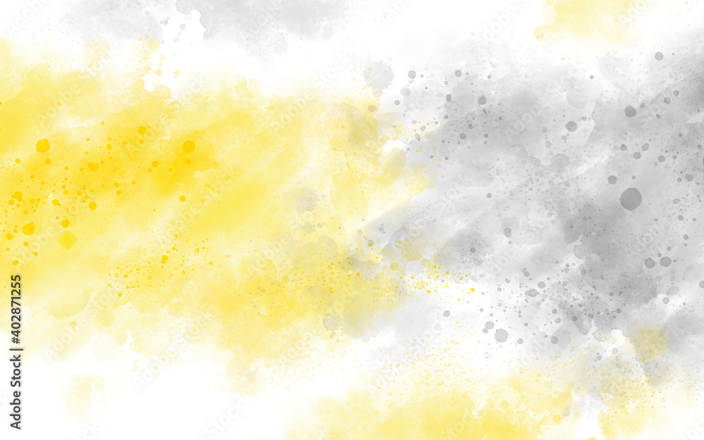 Yellow and grey watercolor texture background