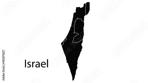 Vector map of Israel. World map icon in the form of a globe.Motion vector animation