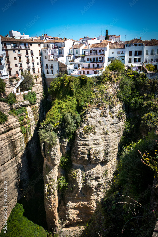 view of the ronda, andalusia, spain, close to the edge