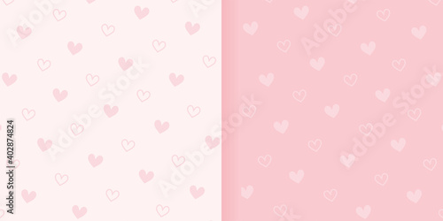 Cute love background template with modern concept, heart, pink, red, love, Premium Vector