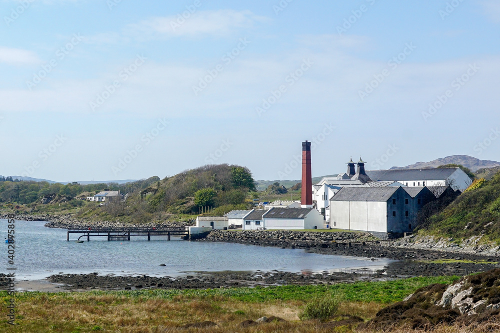 A whisky distillery on the Isle of Islay near Port Ellen