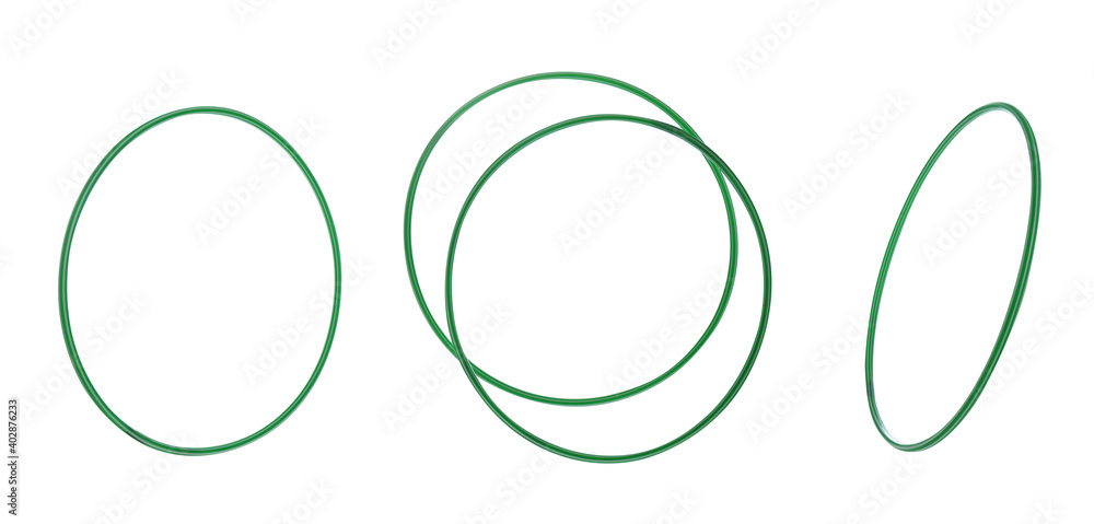 Set of hula hoops isolated on white. Banner design Set of hula hoops isolated on white. Banner design