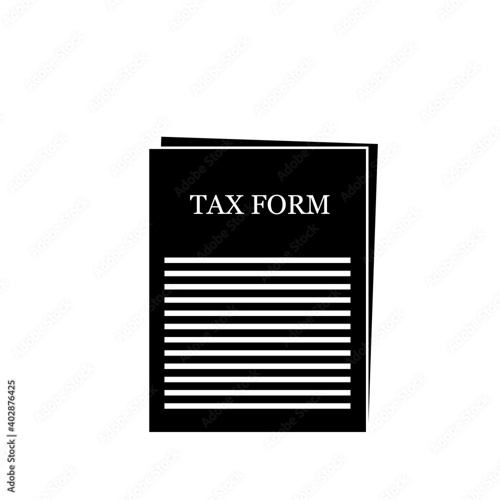 Tax form icon isolated on white background Tax form icon isolated on white background