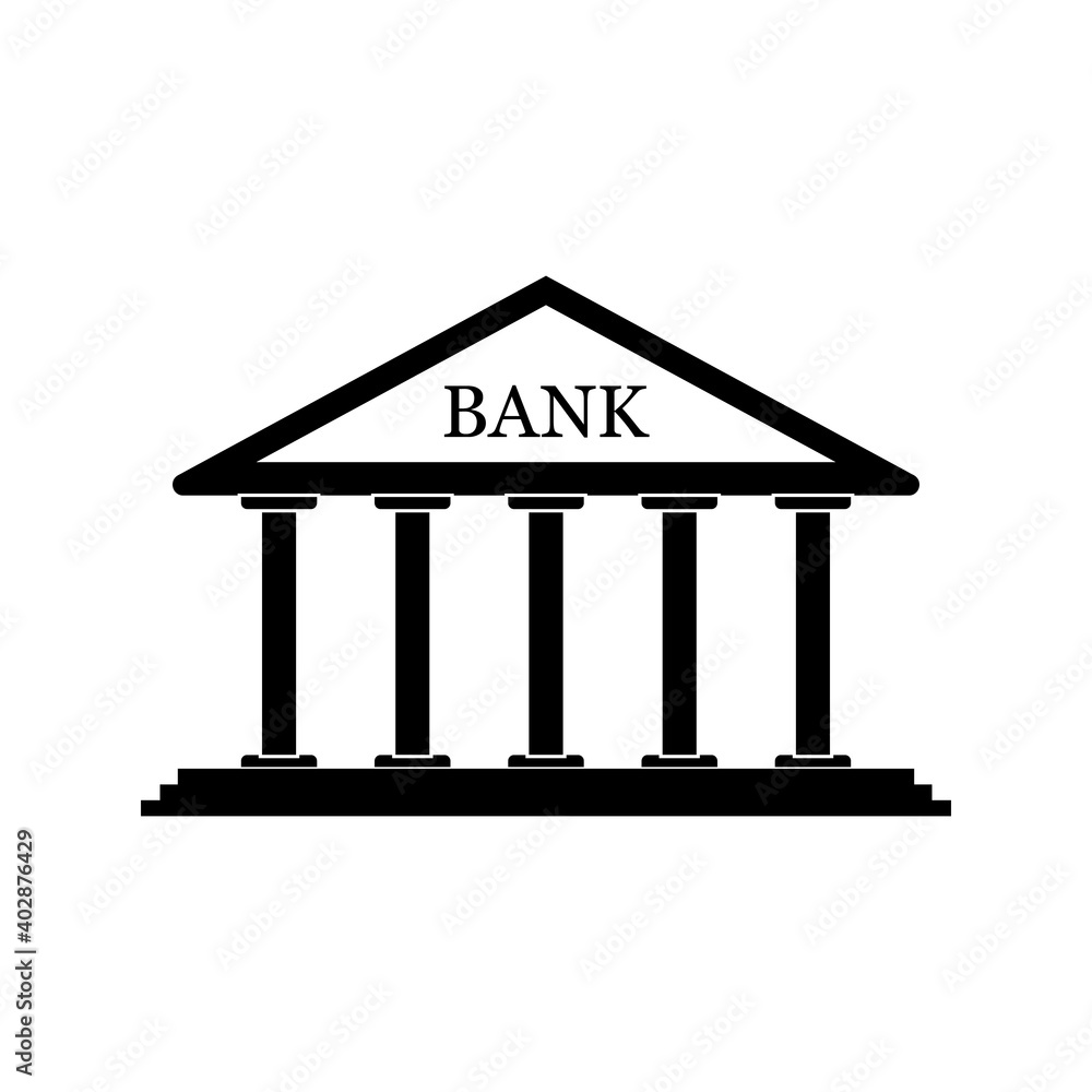 Bank building icon isolated on white background Bank building icon isolated on white background