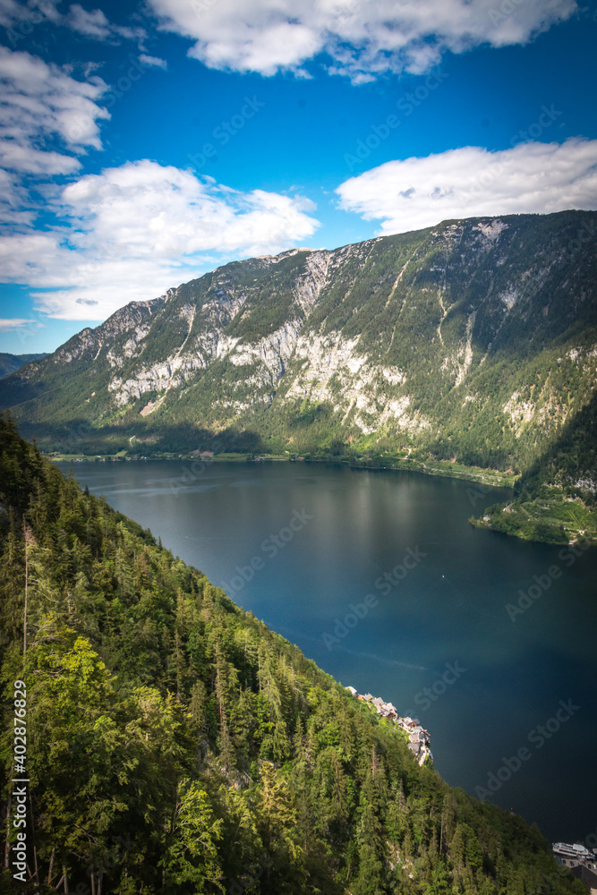 lake in the mountains, hallstatt, austria, salzkammergut, alps