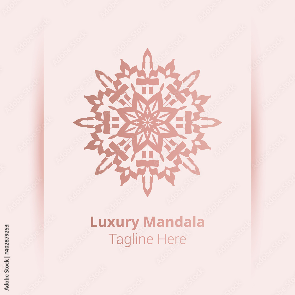 Luxury ornamental mandala logo background, arabesque style.