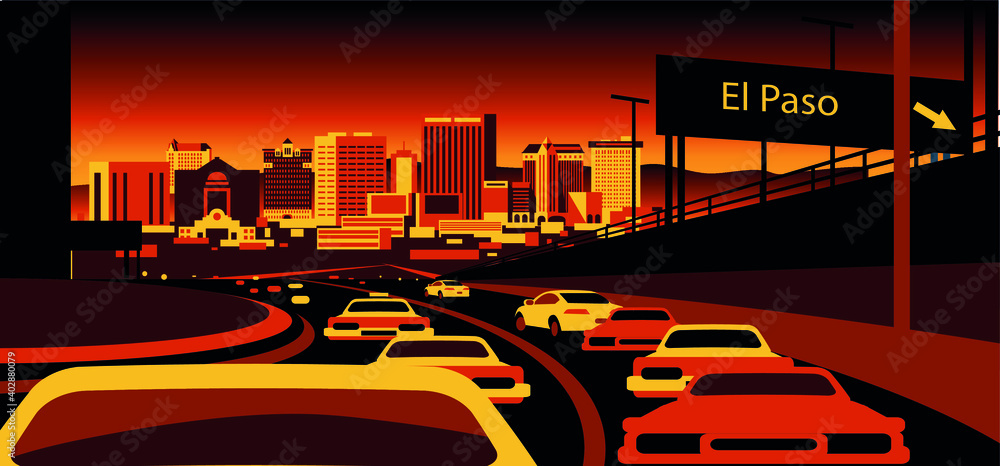 Fototapeta premium El Paso Texas USA skyline