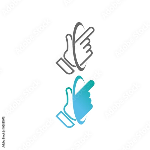 Digital hand touch technology logo icon design vector