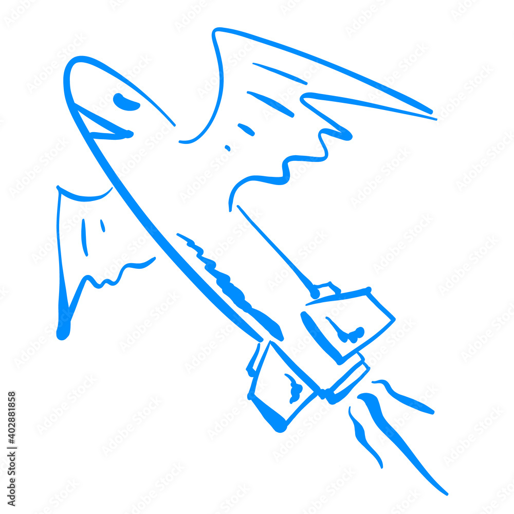 空を飛ぶ幸せの青いミサイルのイラスト ベクター Stock Vector Adobe Stock