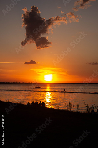 Atardecer en la costa de Entrerrios, Argentina photo