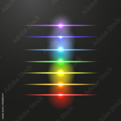Fototapeta Vector illustration abstract background concept of aura and chakras, human subtle body