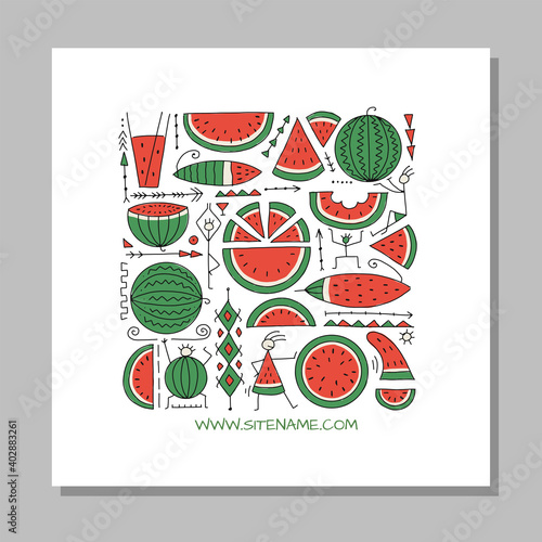 Banners design. Watermelon background