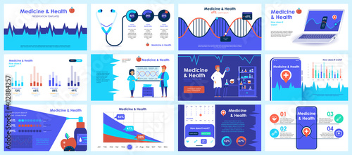 Coronavirus presentation slides templates from infographic elements and vector illustration. Can be used for presentation 2019-nCoV Covid, symptoms, spreading, preventive and protection from virus.