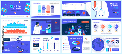 Coronavirus presentation slides templates from infographic elements and vector illustration. Can be used for presentation 2019-nCoV Covid, symptoms, spreading, preventive and protection from virus.