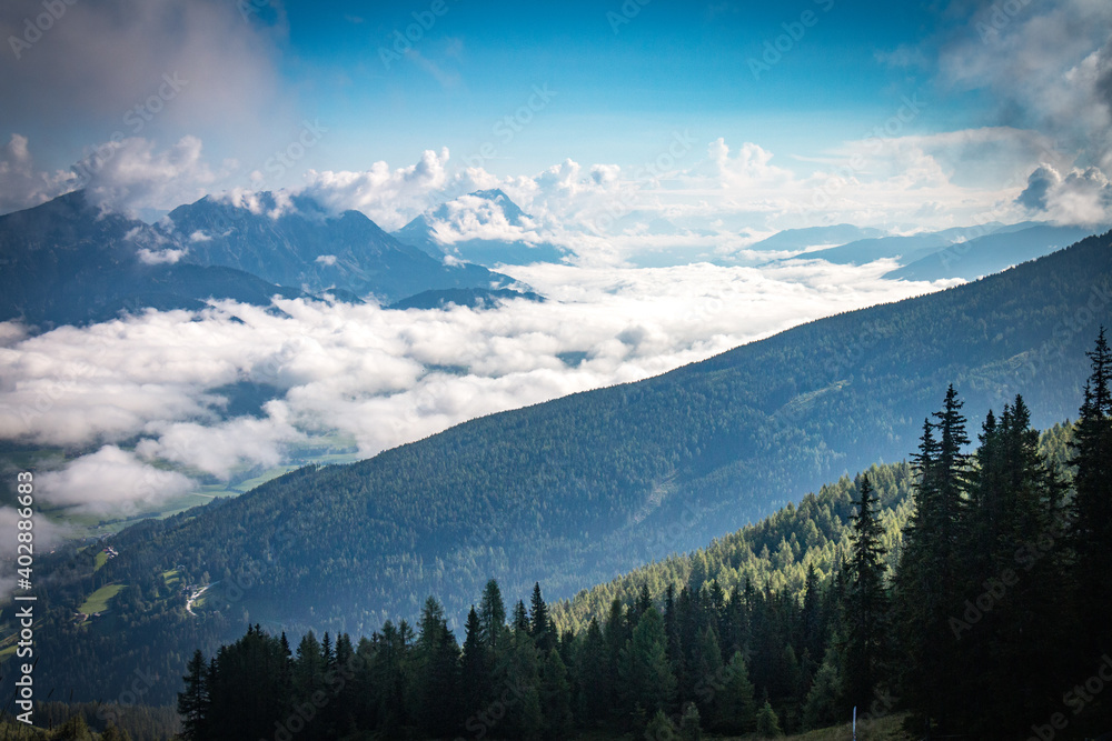 view from planai, schladming, austria, mountains,