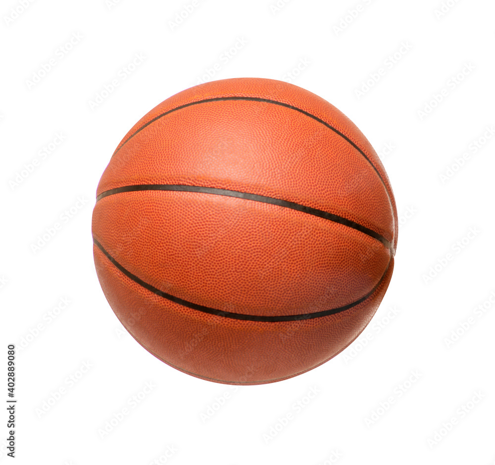 Orange basketball ball on white background isolation