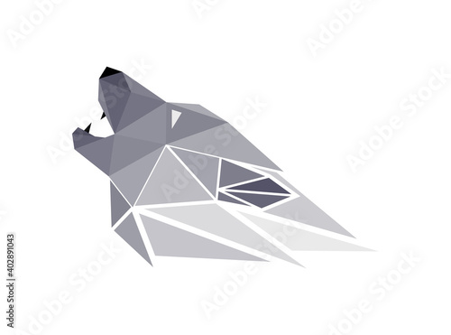 Vector wolf in low poly style
